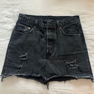 Levi's 501 Black Denim Mini Skirt